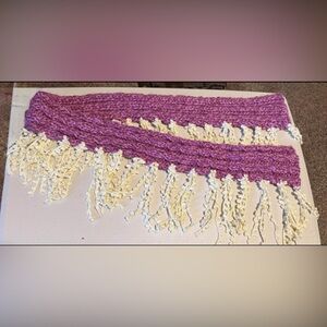 Vintage Handmade Purple and Cream Winter Neck Warmer Scarf